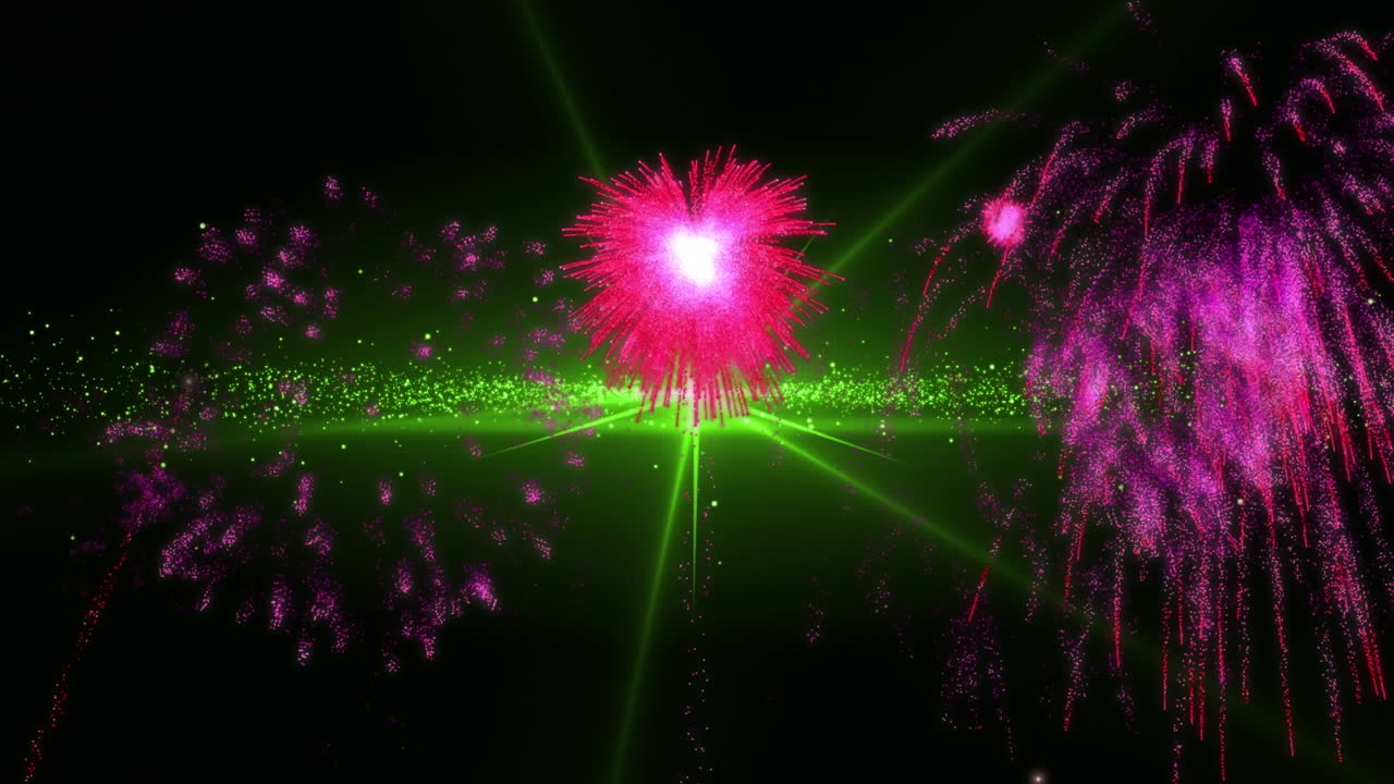 빛나는 보라색 풍경 위에 눈이 떨어지는 애니메이션