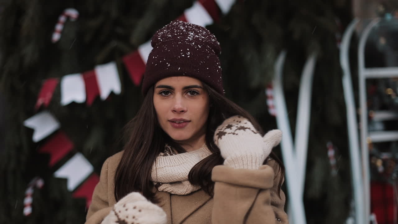 겨울 옷을 입은 여자