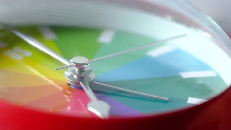 close-up of a colorful alarm clock