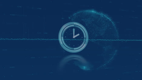 animación del procesamiento de datos durante el reloj
