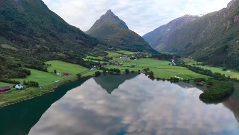 aerial footage beautiful nature norway