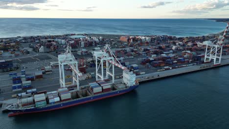 aerial shot of fremantle port in perth metropolitan area, western australia