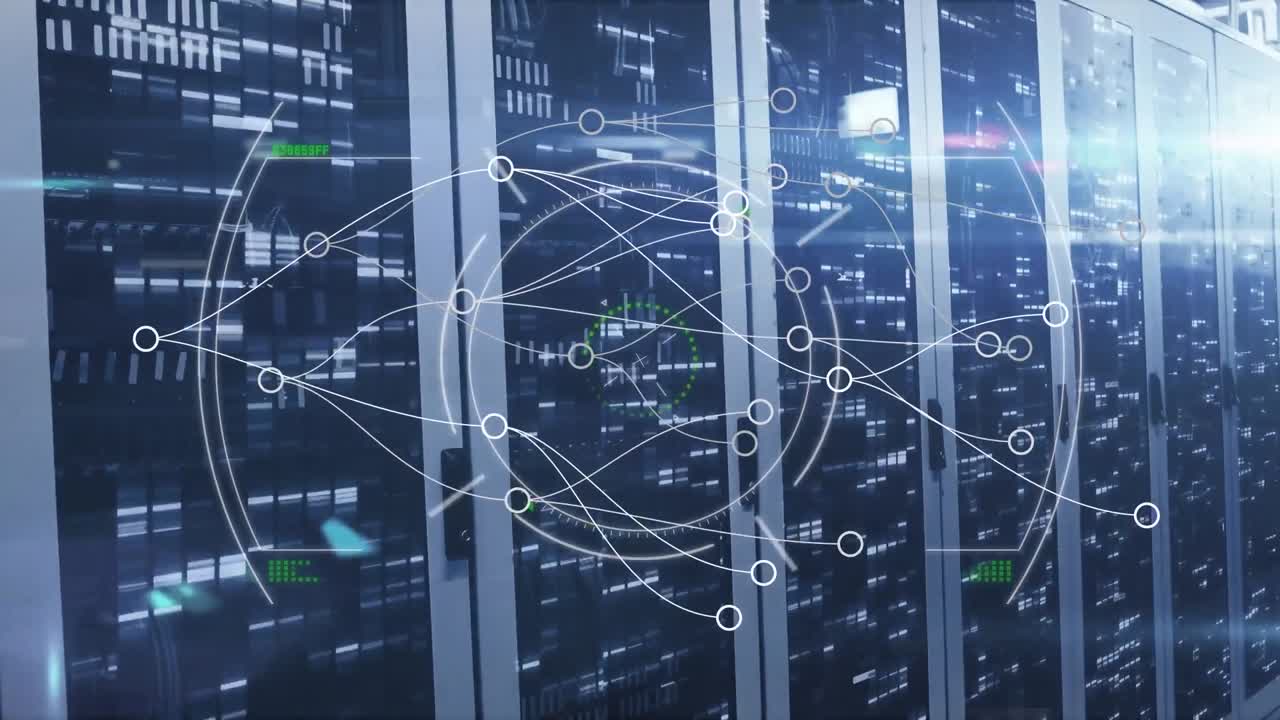 Scope scanning against mosaic squares over computer server room