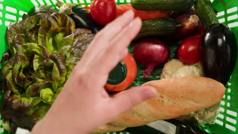 Grocery Shopping Basket with Fruits and Vegetables