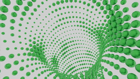 abstract green sphere tunnel