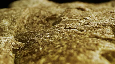 close-up view of a baked bread