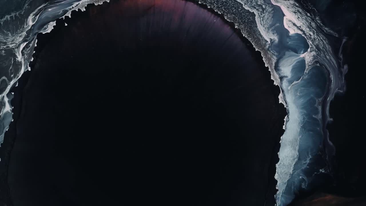 다채로운 추상 액체 잉크 화학 반응