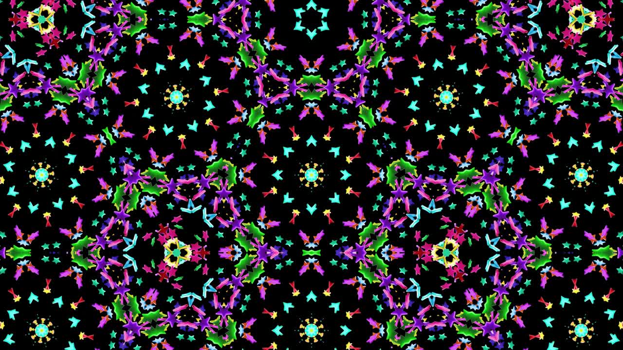 fondo simétrico abstracto en bucle, elementos 3d se encienden como bombillas con luz de neón multicolor. bg para espectáculos o eventos, exposiciones, festivales o conciertos, videos musicales, bucle vj para clubes nocturnos.