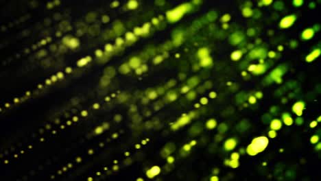 fondo cósmico creativo abstracto con rayos brillantes de neón en movimiento en fondo negro, bucle sin costuras. animación. rayos brillants verdes de pequeños puntos y círculos