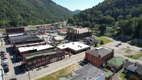 high aerial in pineville kentucky near the cumberland pass in bell county kentucky