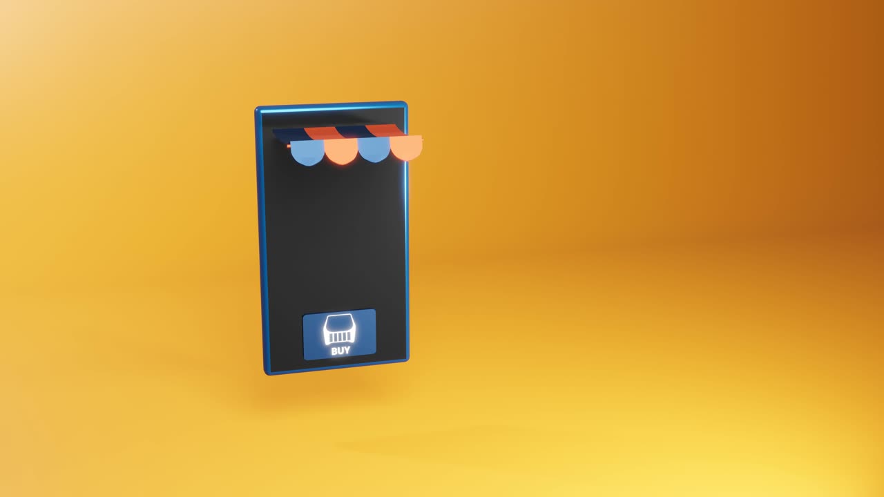 animación de compras de teléfonos inteligentes 3d