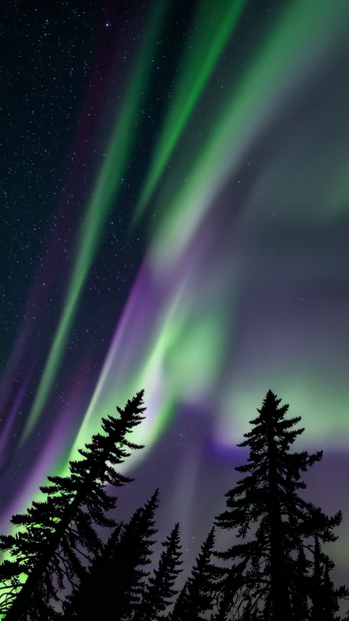 Northern Lights over a Forest