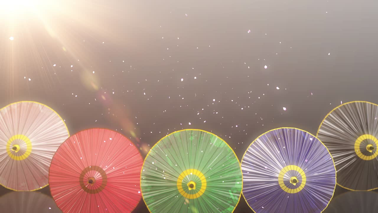 일본어 중국어 우산 우산 루프 애니메이션