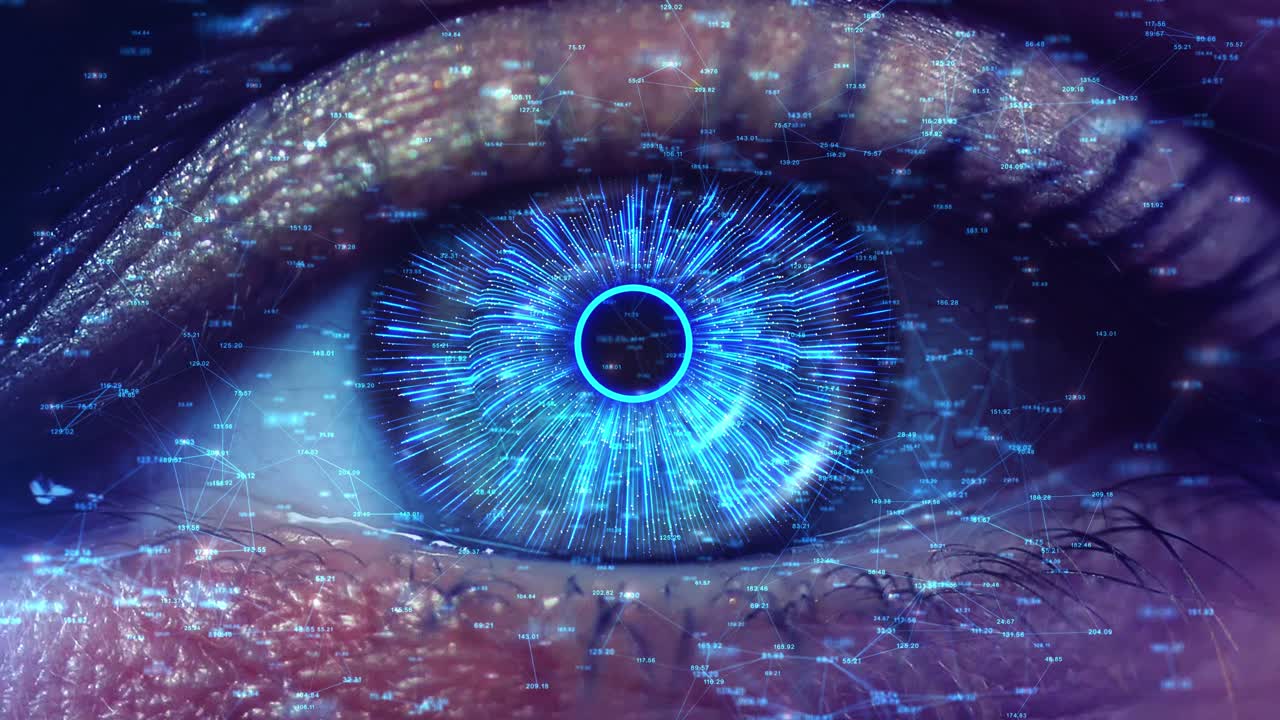 Human cyborg eye futuristic control protection personal internet security access robot dna system