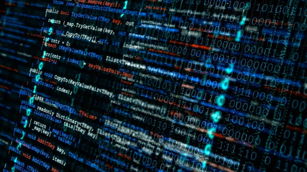 el fondo del código de programación.