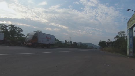 indian highway with beautiful early morning sky