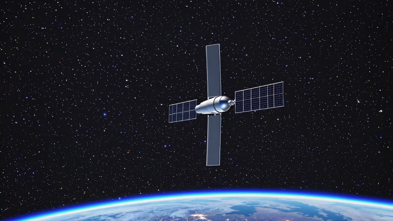 A satellite is orbiting our planet, capturing breathtaking images of Earth's diverse landscapes and the expansive universe beyond