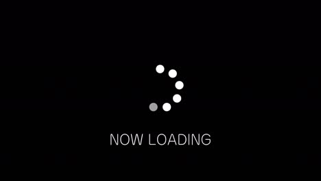 "now loading" motion graphics black background