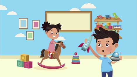 children playing with toys in a playroom