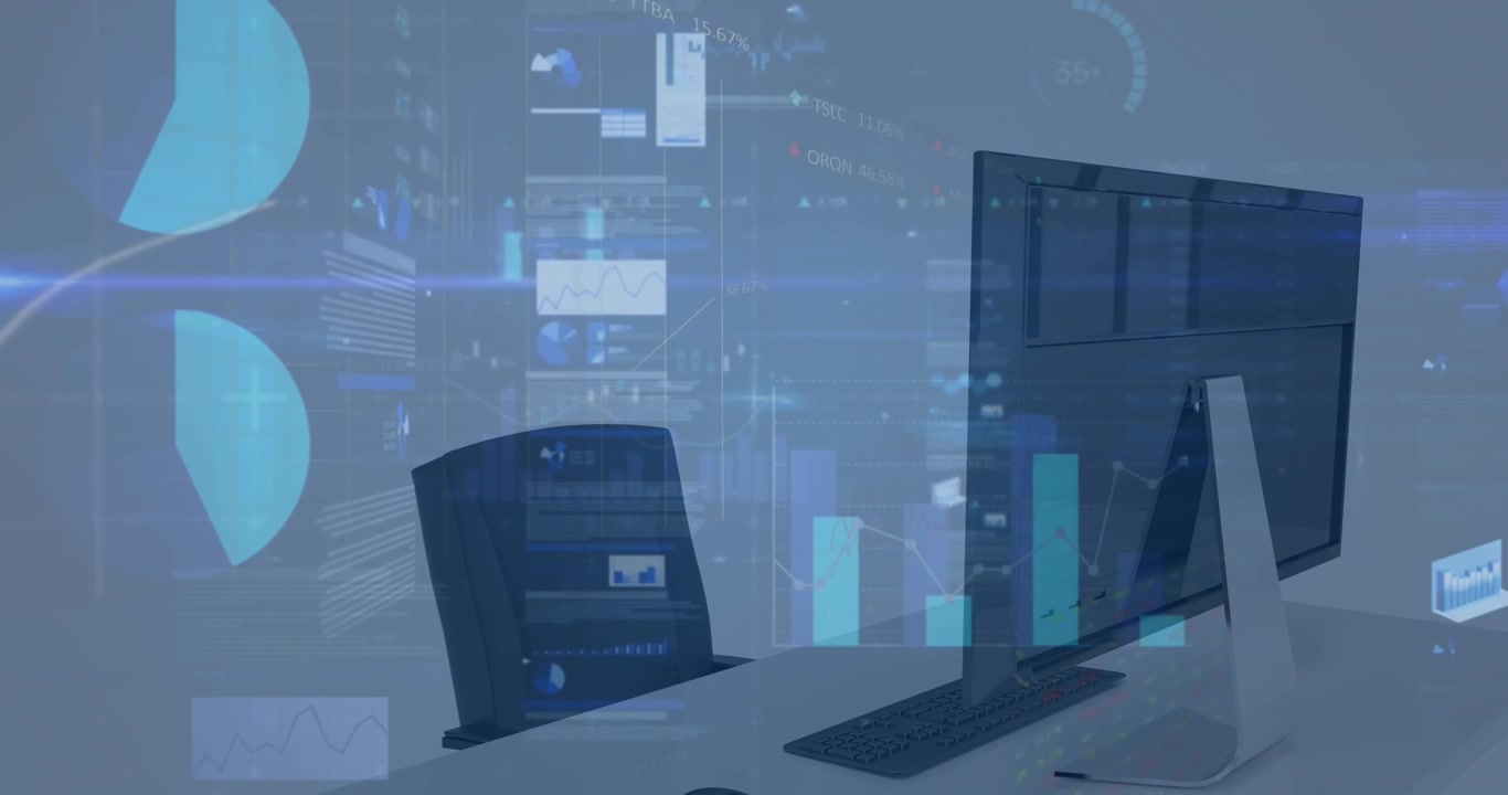 Financial data being processed and statistics being recorded