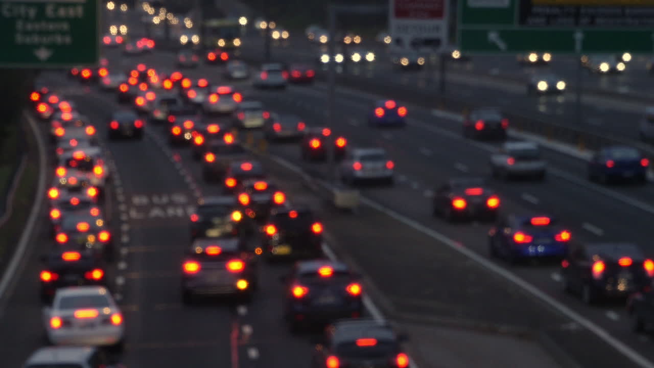 Sydney Australia peak hour traffic shot in 4k high resolution out of focus