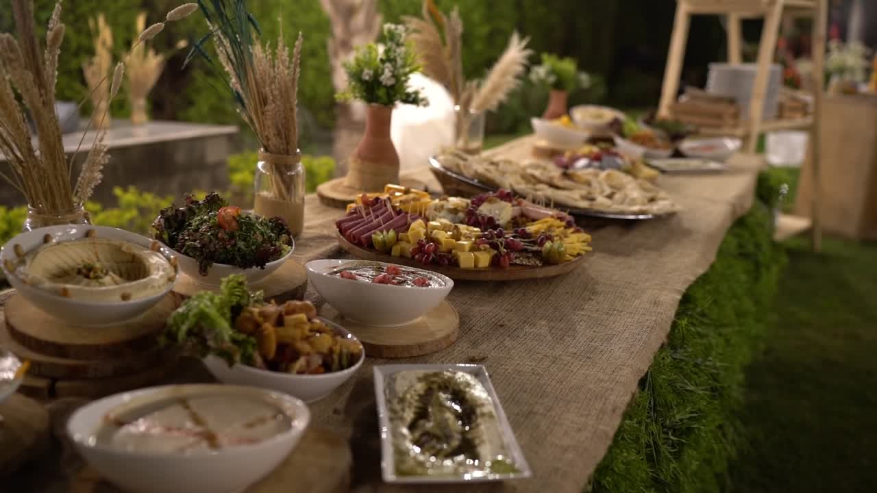 View of a Egyptian lunch, close up shot, high angle shot