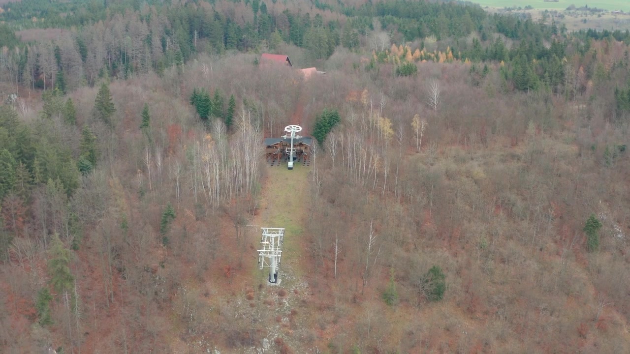 drone exposing the natural reserve of moravia karst in blansko czech republic casting the lift to the n mountain