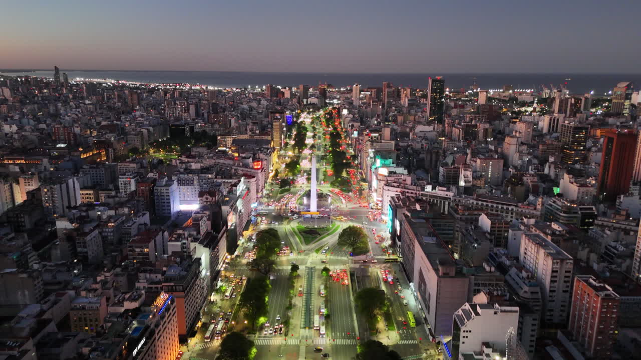 9 de Julio Avenue Buenos Aires Argentina Aerial View