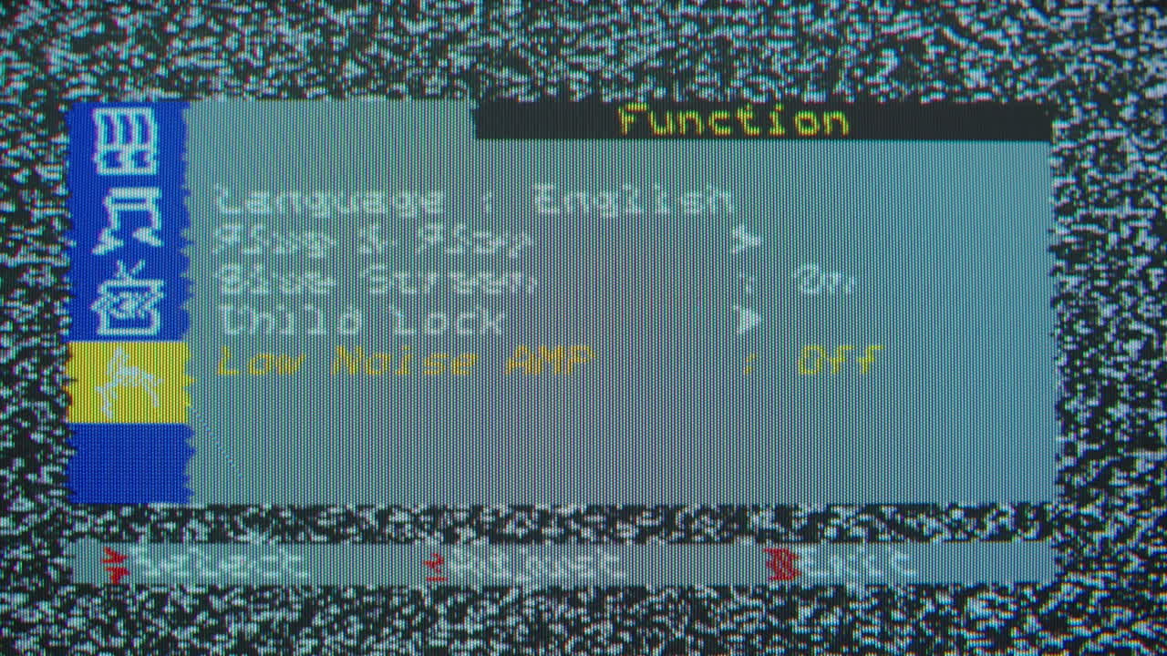Vintage TV Menu Screen with Static