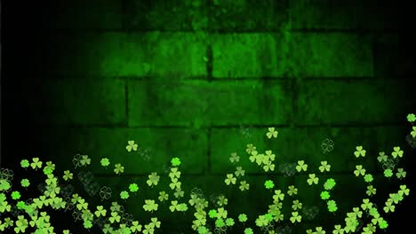 Animation-of-green-clovers-moving-for-St.-Patricks-day