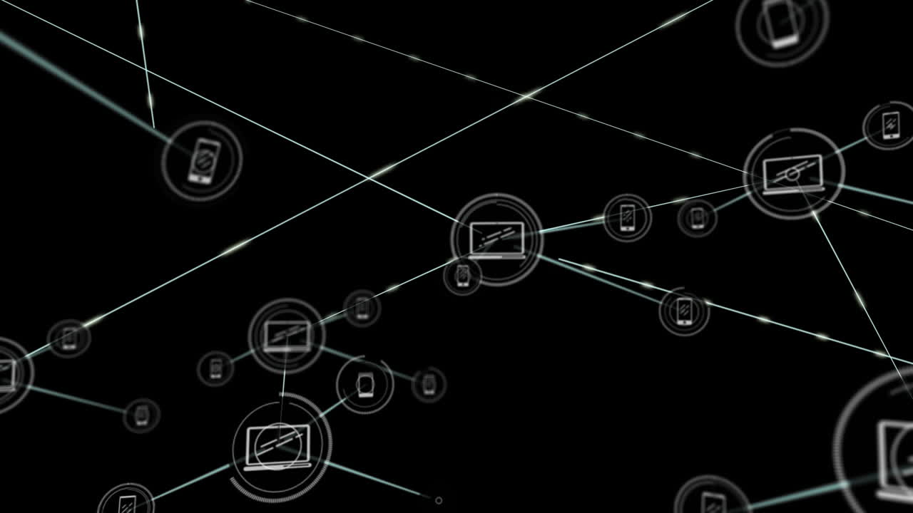 conectores que se mueven sobre un fondo negro