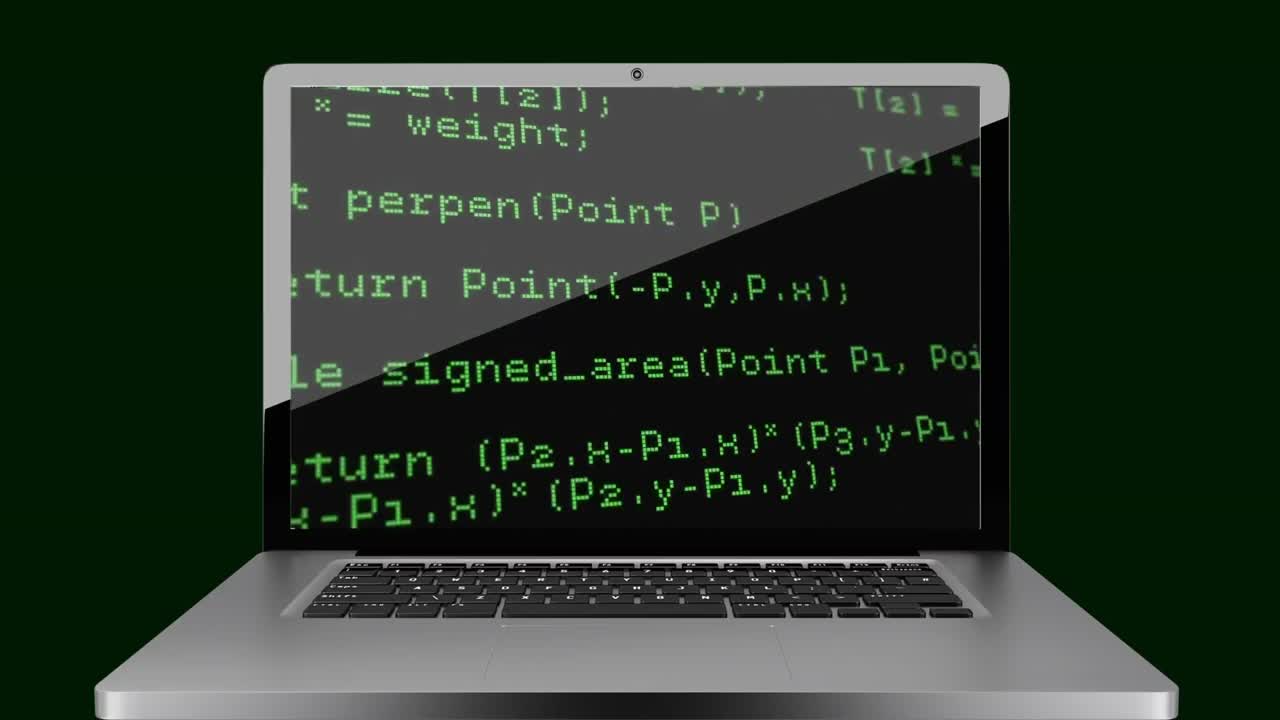 экран ноутбука, показывающий строки кода