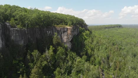 aerial view of a rock formation in manitoulin island