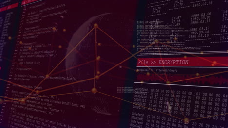 animación del procesamiento de datos digitales a través de redes de conexiones