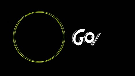 Animation-of-circles-and-goal-text-on-black-background