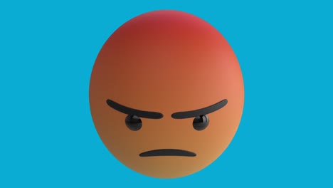 Animation-of-angry-emoji-icon-over-blue-background