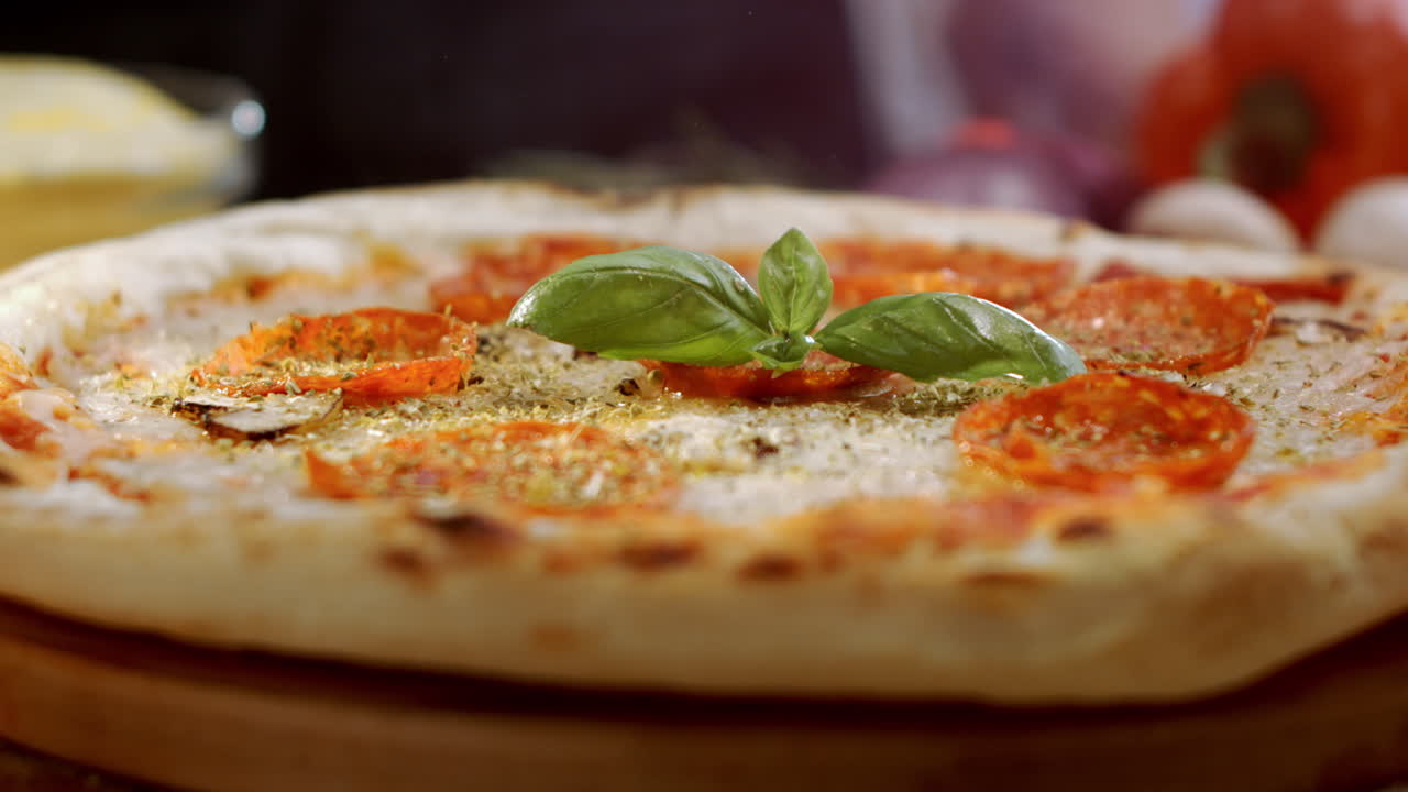 바실리로 만든 피자