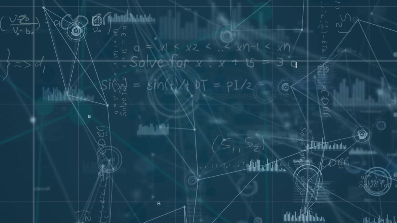 Animation of network of connections and data processing over moving mathematical handshake