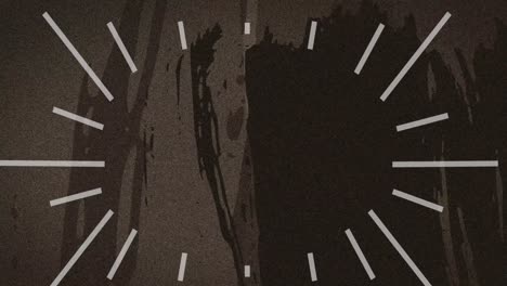 animación de líneas blancas radiantes sobre una distorsión marrón parpadeante sobre un fondo negro
