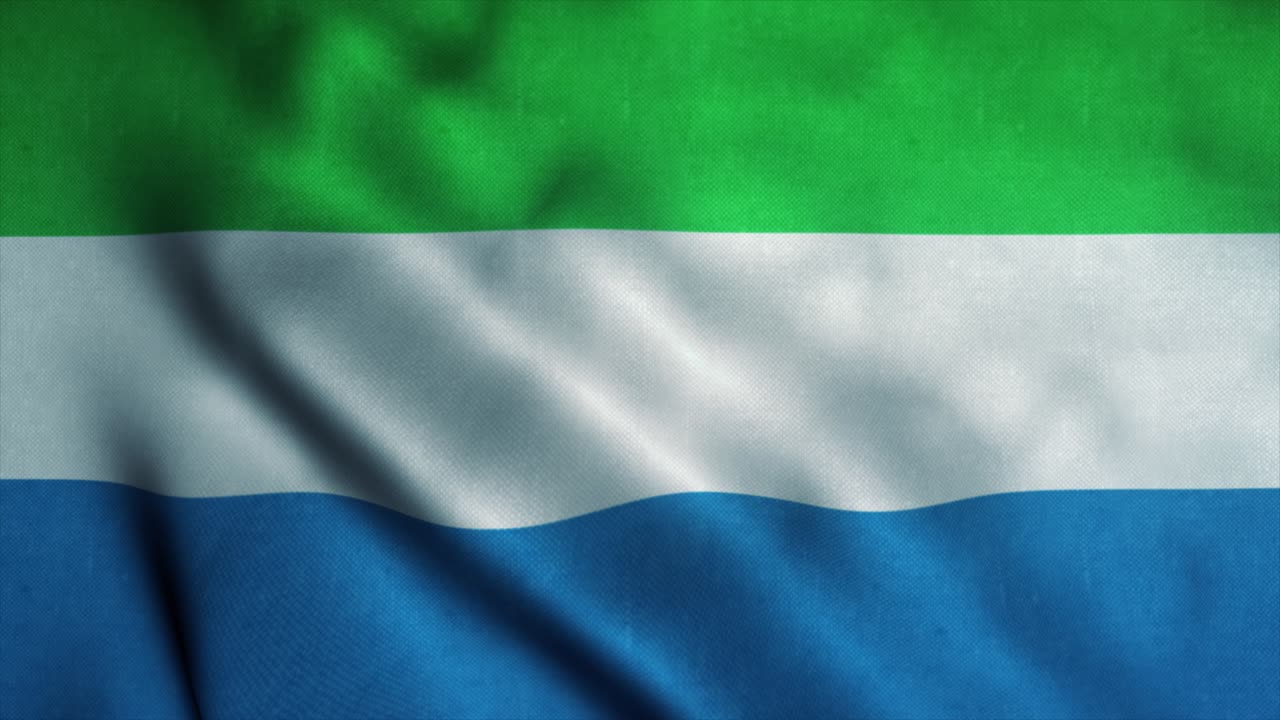 시에라리온의 발이 바람에 흔들리는 시에라 리온의 국기 시어리온의 표지 시어리옹의 시머리스 루프 애니메이션