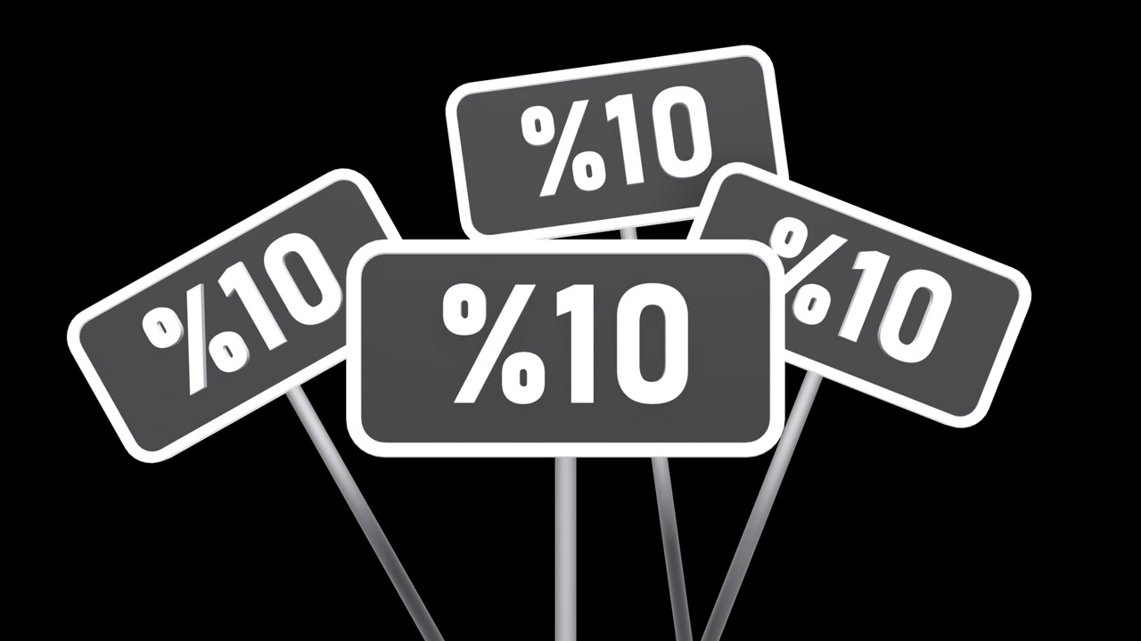 Cartelli con percentuale di sconto