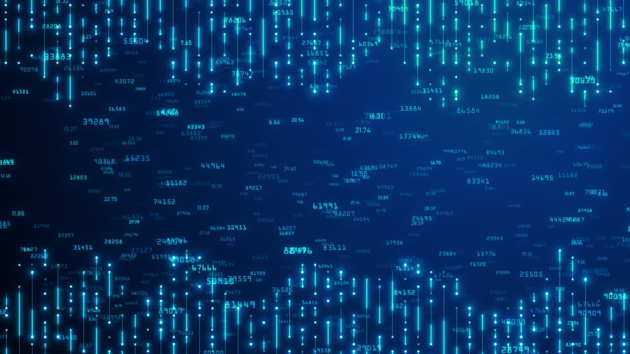 digital random digits with circuit board. Data Processing with circuit and matrix background