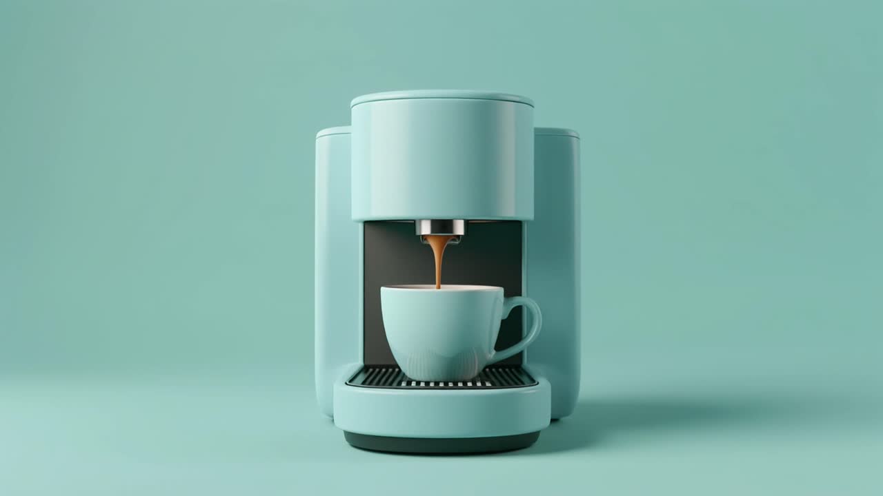 Modern Coffee Machine Brewing Fresh Coffee into a Cup