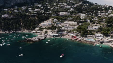 Aerial-view-of-Italy's-densely-populated-shoreline-with-tourist-filled-beaches