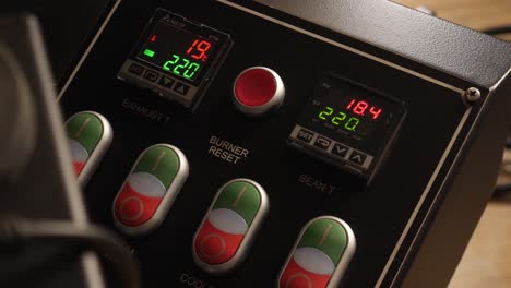 a coffee grinder control panel at work