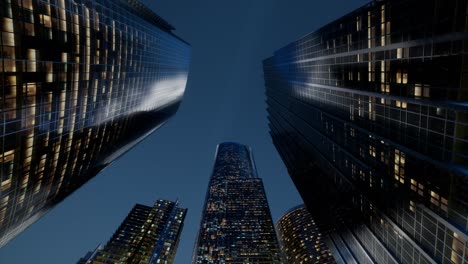 city skyscrapers at night