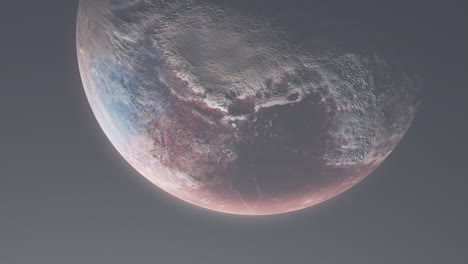 cinematic view of dwarf planet pluto in outer solar system