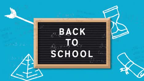 Animation-Von-„Back-To-School“-Texten-über-Symbolen-Für-Schulgegenstände