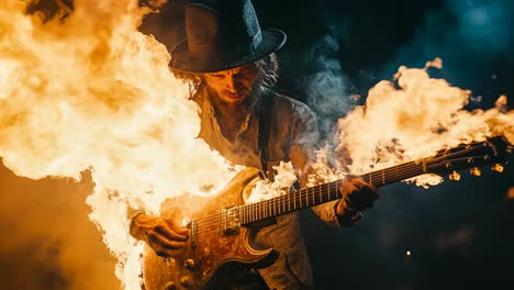 fire guitarist performance