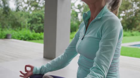 senior woman doing yoga